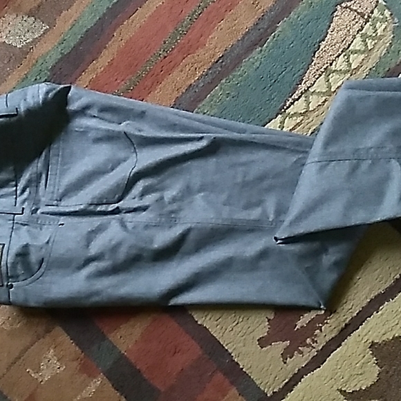 ⚜️ GRAY DRESS PANTS Designer Italian  WOOL Pants 5 Pocket LUXURY  Sz 38 - Picture 5 of 16